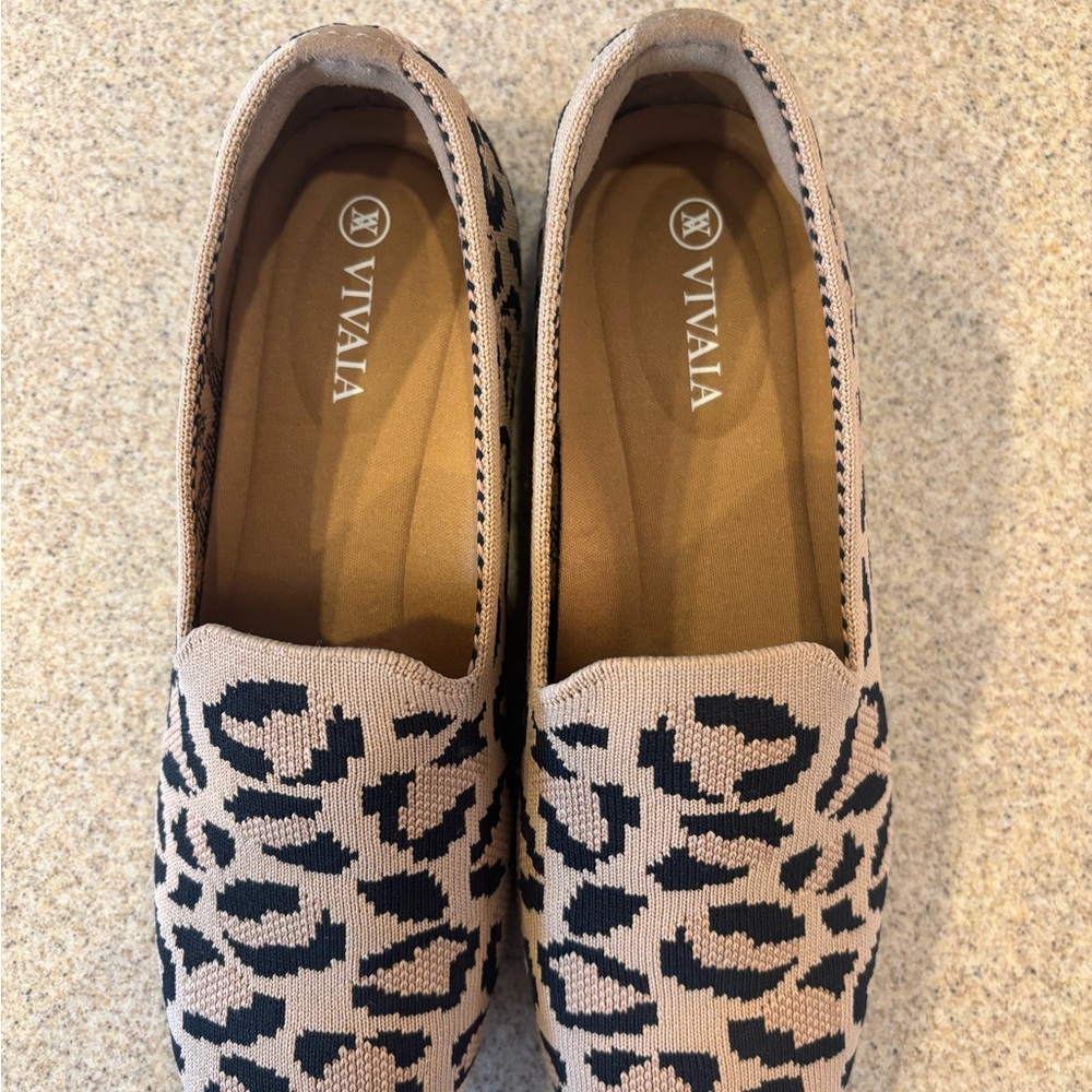Women's Vivaia Samantha Leopard Print Loafers - Black and Tan - Picture 2 of 6